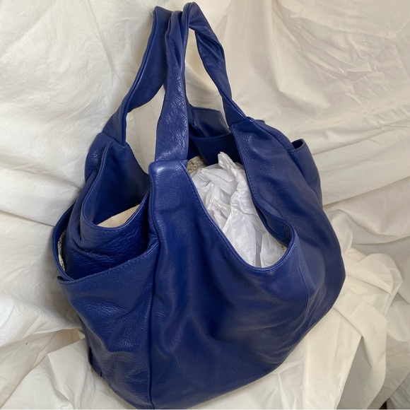 NWOT Hobo International Royal Blue Slouch Pebbled Leather Bag. Large size - Picture 2 of 11